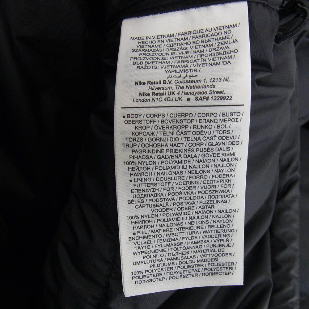 NIKE ナイキ DR5358-010 MMW Matthew M. Williams Packable Puffer Jacket マシューウィリアムズ パッカブル ジャケット ブラック系 XS【美品】【中古】