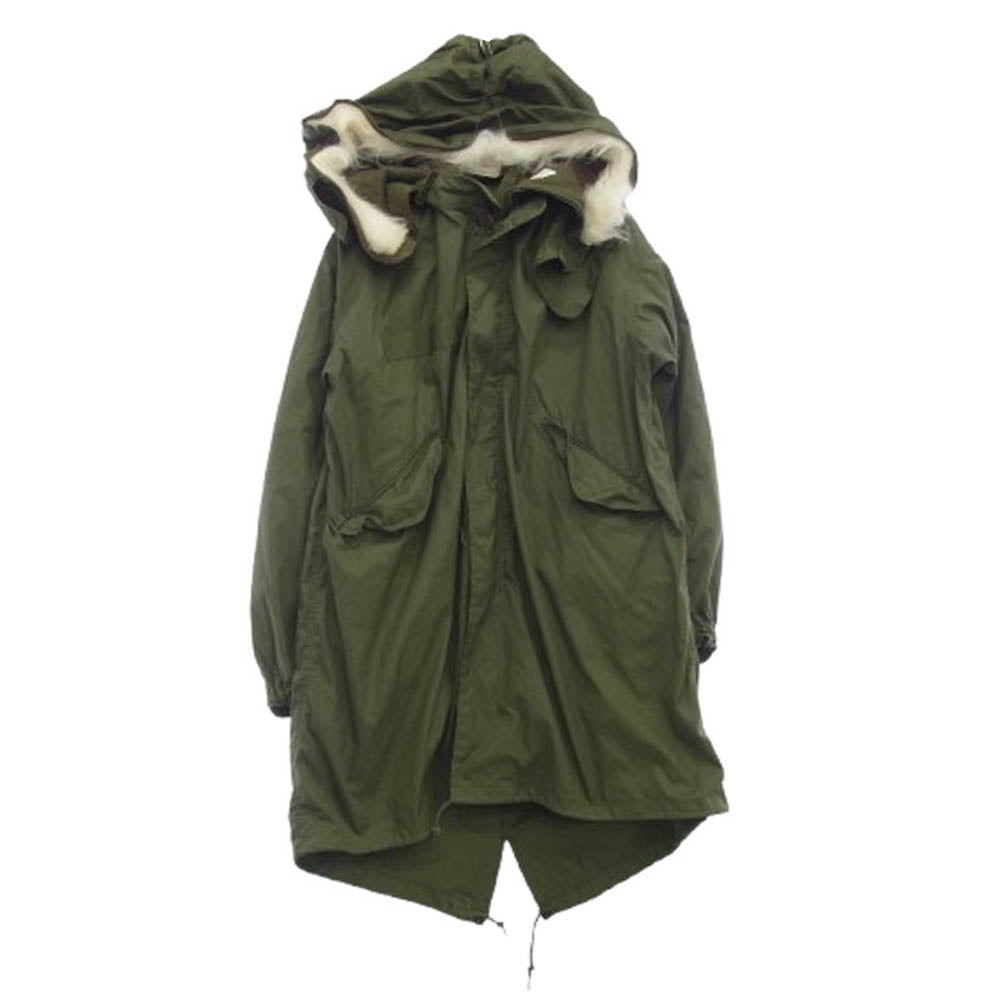 ヴィンテージ 8415-00-782-3217 フルセット U.S.ARMY 80s EXTREME COLD WEATHER 米軍 USA製 フィッシュテール パーカ モッズコート キルティングライナー ファーフード付き カーキ系 S【中古】