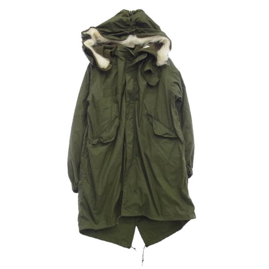 ヴィンテージ 8415-00-782-3217 フルセット U.S.ARMY 80s EXTREME COLD WEATHER 米軍 USA製 フィッシュテール パーカ モッズコート キルティングライナー ファーフード付き カーキ系 S【中古】