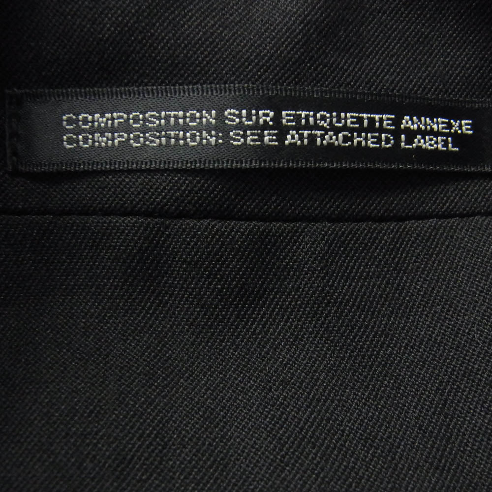 Yohji Yamamoto POUR HOMME ヨウジヤマモトプールオム 17SS HD-D10-100 100番ウールギャバジン シワギャバ 袈裟 ピークドラペル アシンメトリー ラップ ロング ジャケット ブラック系 2【中古】