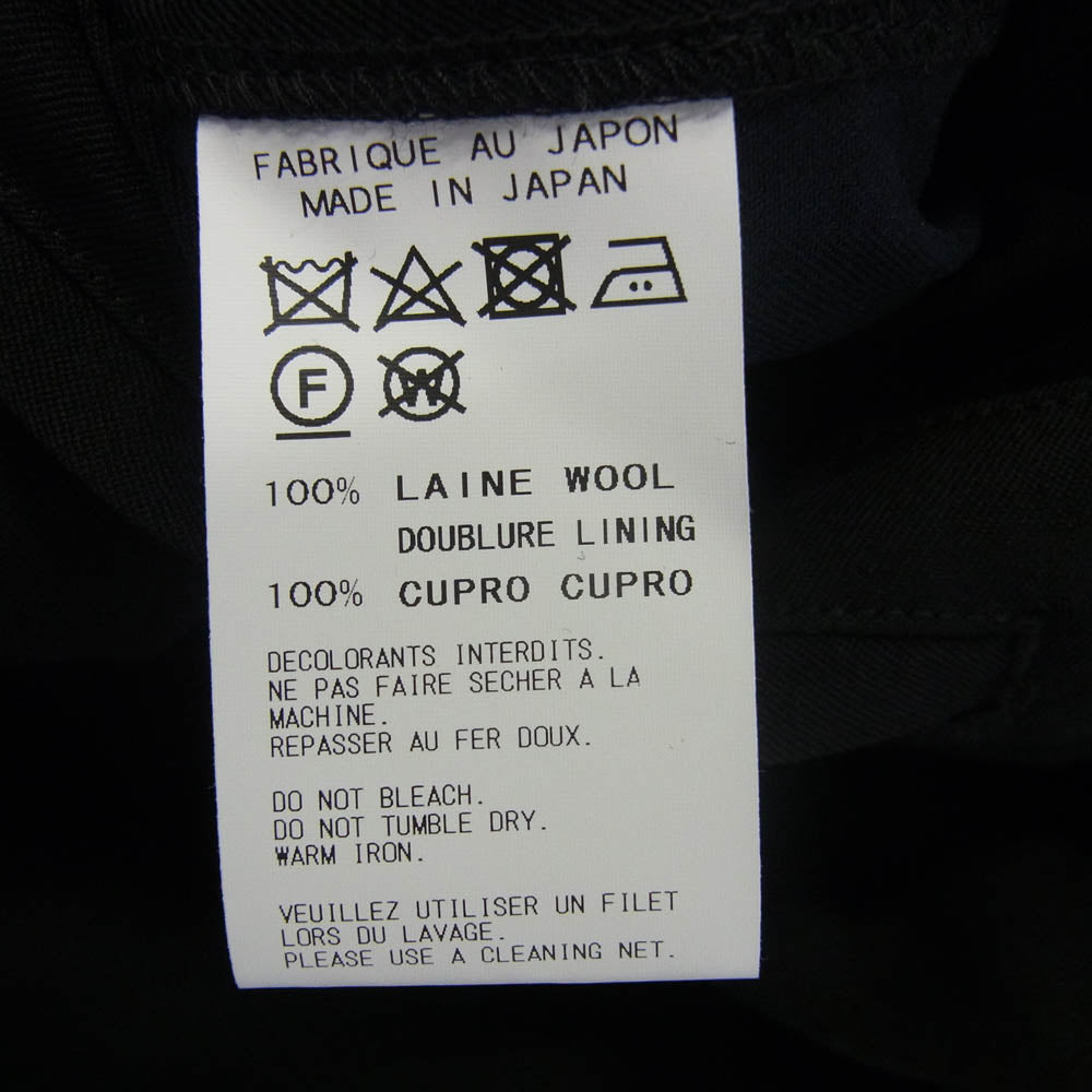 Yohji Yamamoto POUR HOMME ヨウジヤマモトプールオム 17SS HD-D10-100 100番ウールギャバジン シワギャバ 袈裟 ピークドラペル アシンメトリー ラップ ロング ジャケット ブラック系 2【中古】