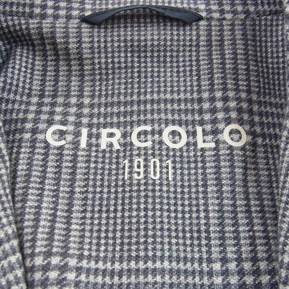 CIRCOLO1901 チルコロ1901 CN4328B コットン ジャージ チェック テーラード ジャケット グレー系 ホワイト系 52【中古】