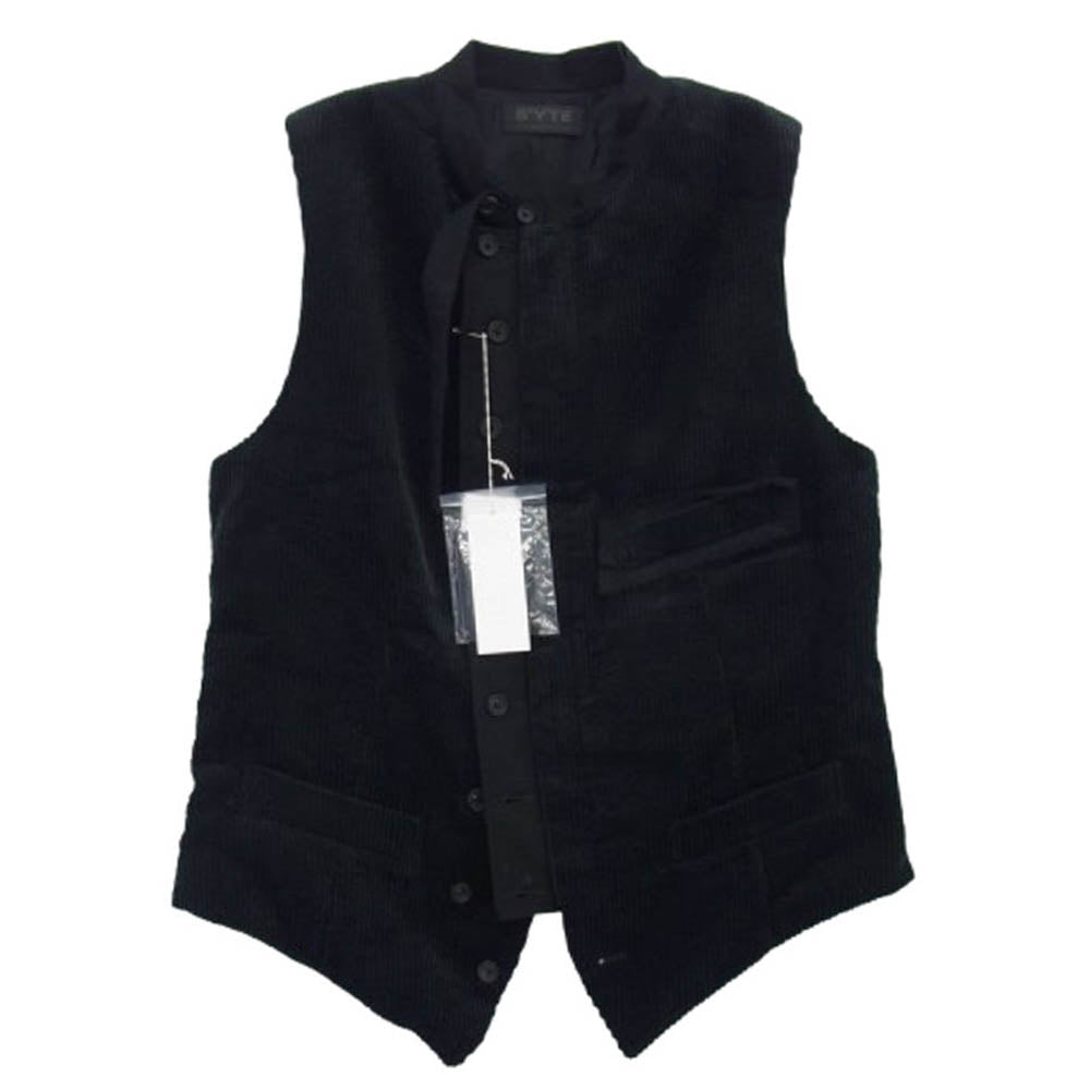 Y's Yohji Yamamoto ワイズ ヨウジヤマモト UB-V04-006-1-03 6W SOCCER CORDUROY STAND COLLAR VEST コーデュロイ ベスト ブラック系 3【中古】