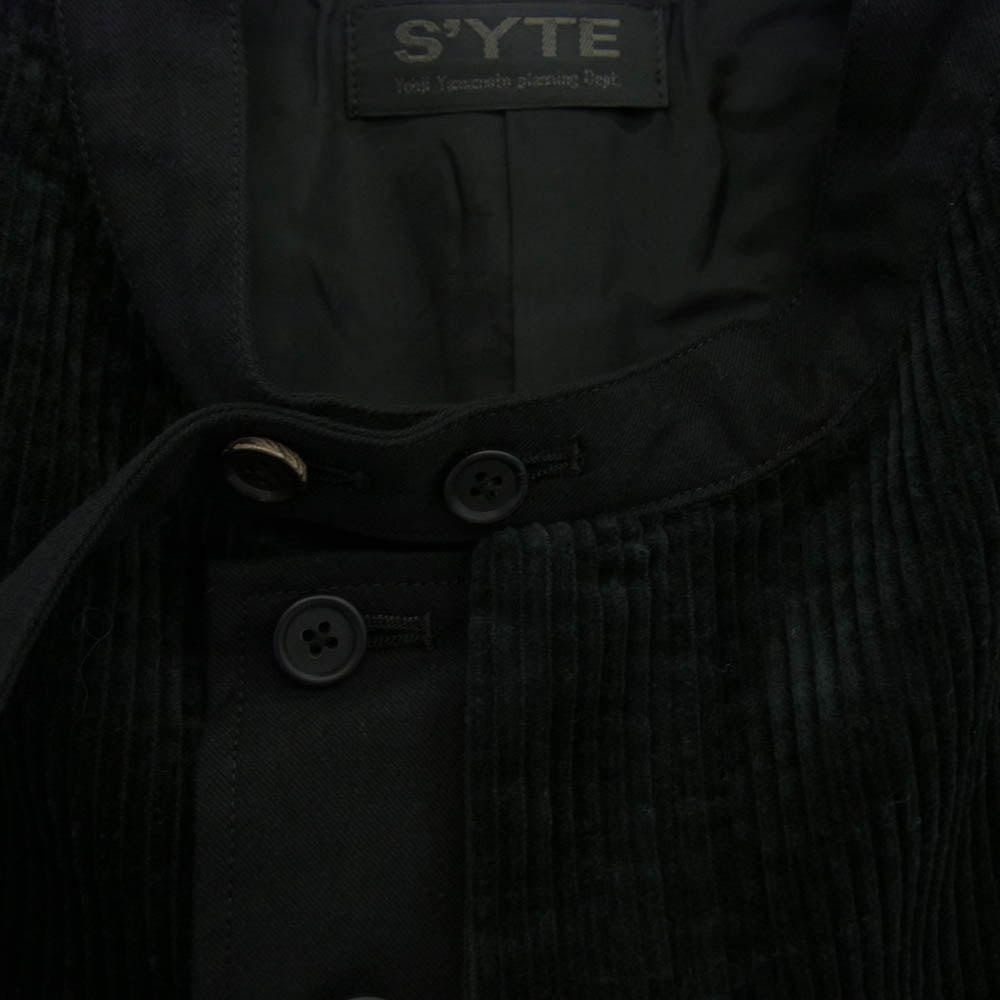 Y's Yohji Yamamoto ワイズ ヨウジヤマモト UB-V04-006-1-03 6W SOCCER CORDUROY STAND COLLAR VEST コーデュロイ ベスト ブラック系 3【中古】