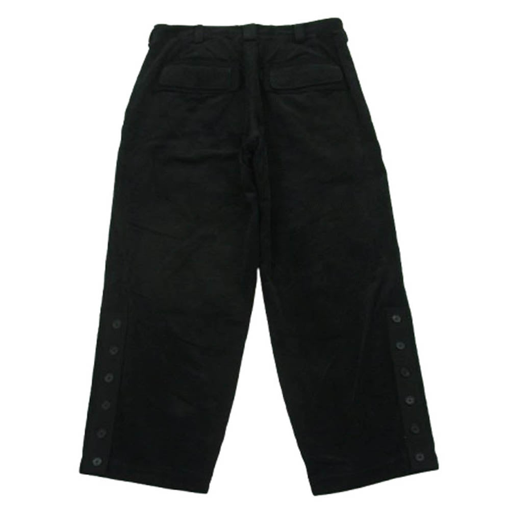 Y's Yohji Yamamoto ワイズ ヨウジヤマモト UB-P02-006-1-03 6W SOCCER CORDUROY BUTTON-SLIT PANTS コーデュロイ ボタン スリット パンツ ブラック系 M【中古】