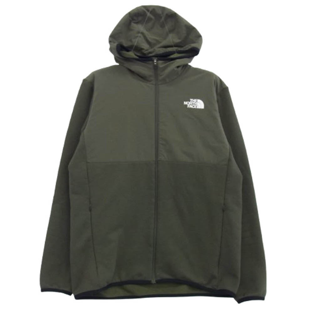 THE NORTH FACE ノースフェイス NL72080 Hybrid Nylon Fleece Hoodie ハイブリッドナイロン フリース フーディ ジャケット カーキ系 M【中古】