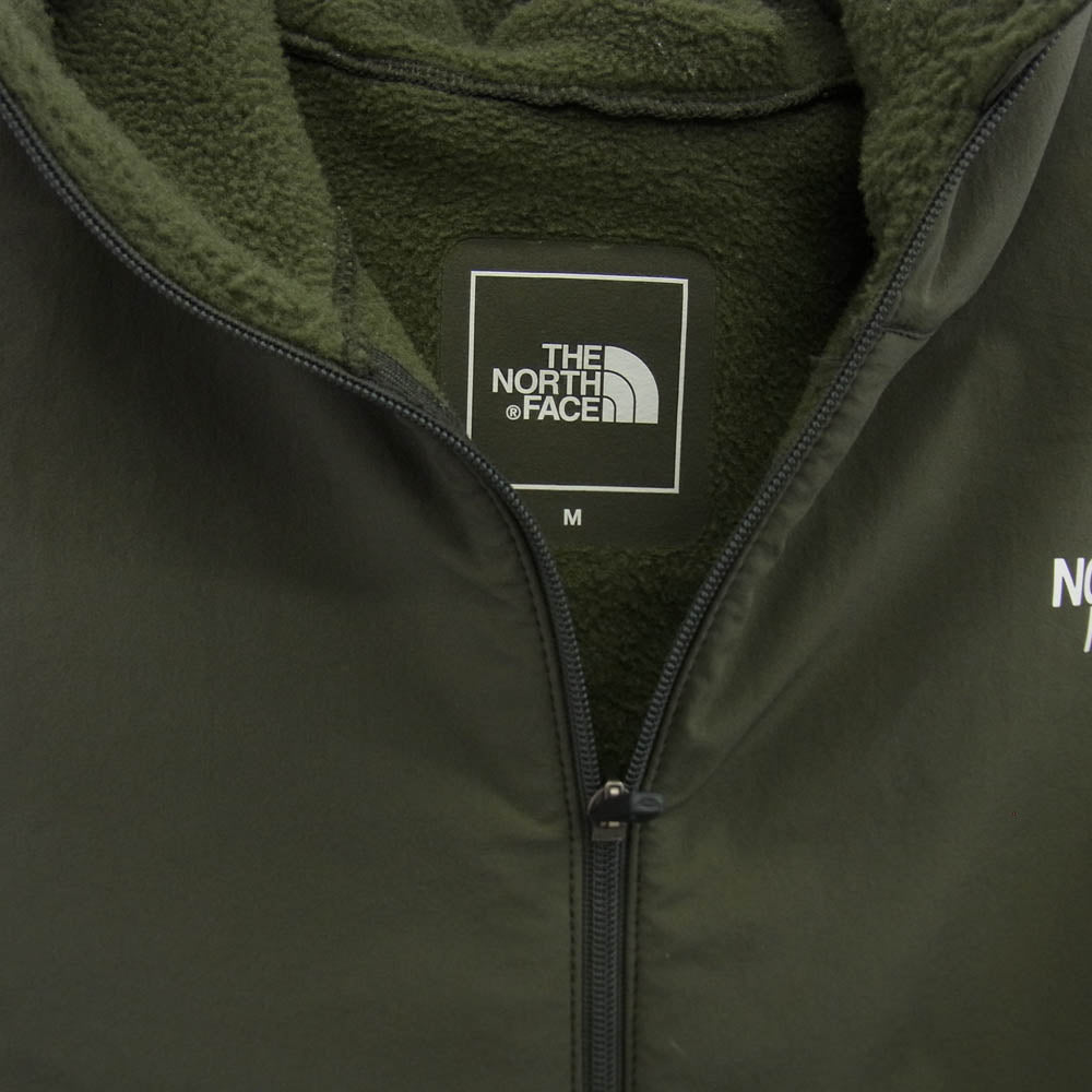 THE NORTH FACE ノースフェイス NL72080 Hybrid Nylon Fleece Hoodie ハイブリッドナイロン フリース フーディ ジャケット カーキ系 M【中古】