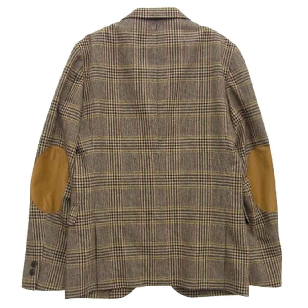 BEAMS ビームス bming by beams ウール チェック 1B テーラード ジャケット ブラウン系 マルチカラー系 44【極上美品】【中古】