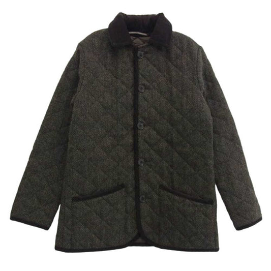 Traditional Weatherwear トラディショナルウェザーウェア ヘリンボーン ツイード 襟付き キルティング 中綿 ジャケット ブラウン系 36【中古】