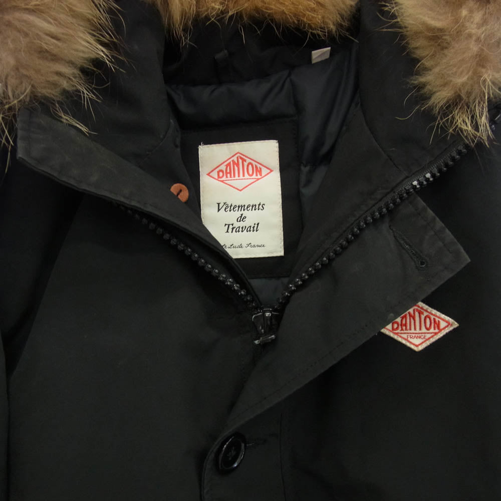 Danton ダントン 14A-FA-002 ファー付き ダウン ジャケット ブラック系 38【中古】