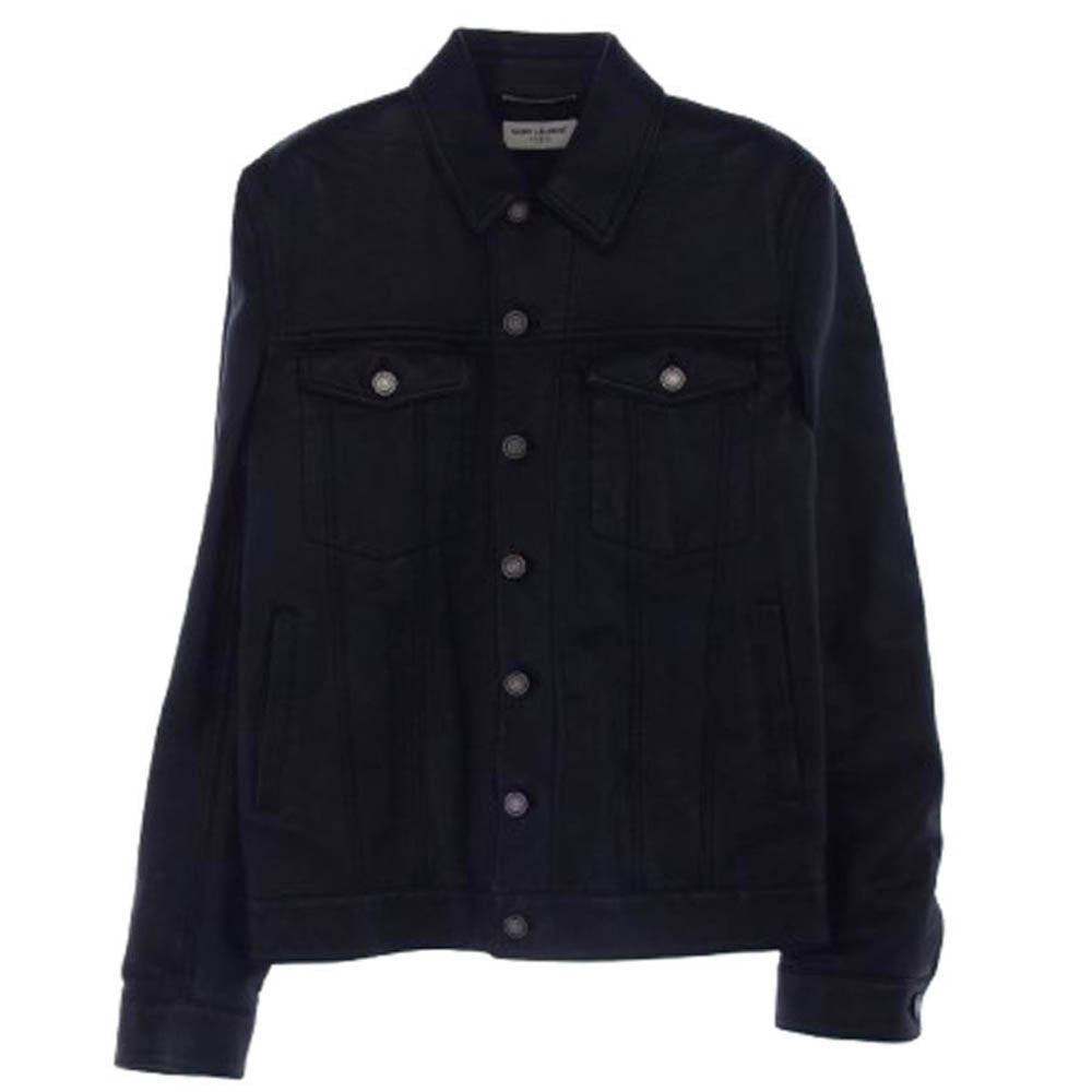 SAINT LAURENT サンローラン 21SS 529949 YC2OC ラムレザー トラッカー ジャケット ブラック系 50【中古】