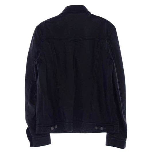 SAINT LAURENT サンローラン 21SS 529949 YC2OC ラムレザー トラッカー ジャケット ブラック系 50【中古】
