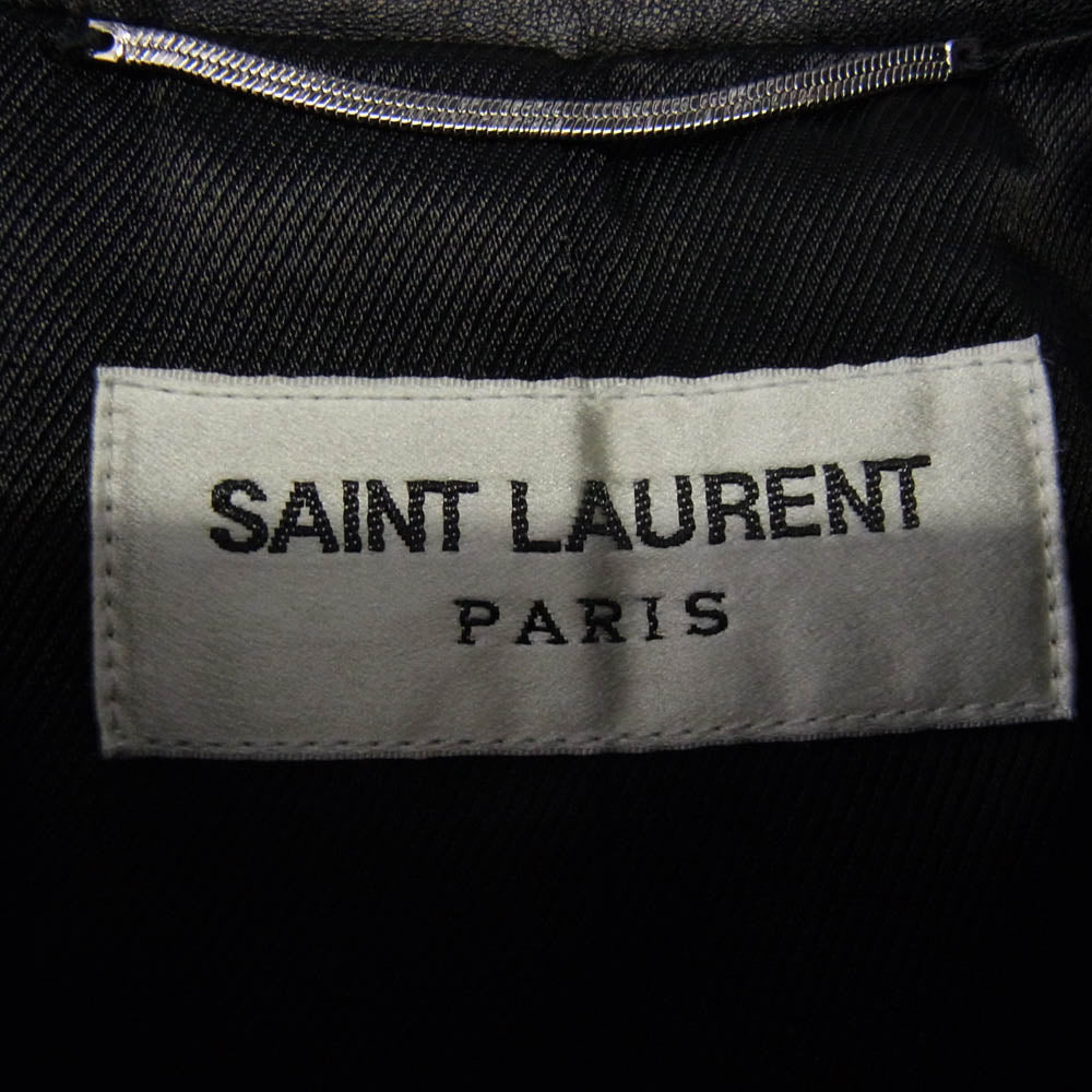SAINT LAURENT サンローラン 21SS 529949 YC2OC ラムレザー トラッカー ジャケット ブラック系 50【中古】