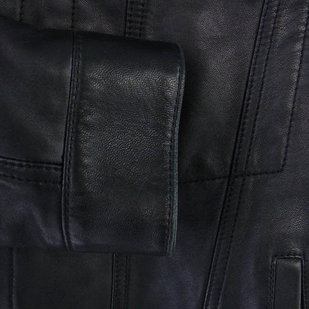 SAINT LAURENT サンローラン 21SS 529949 YC2OC ラムレザー トラッカー ジャケット ブラック系 50【中古】