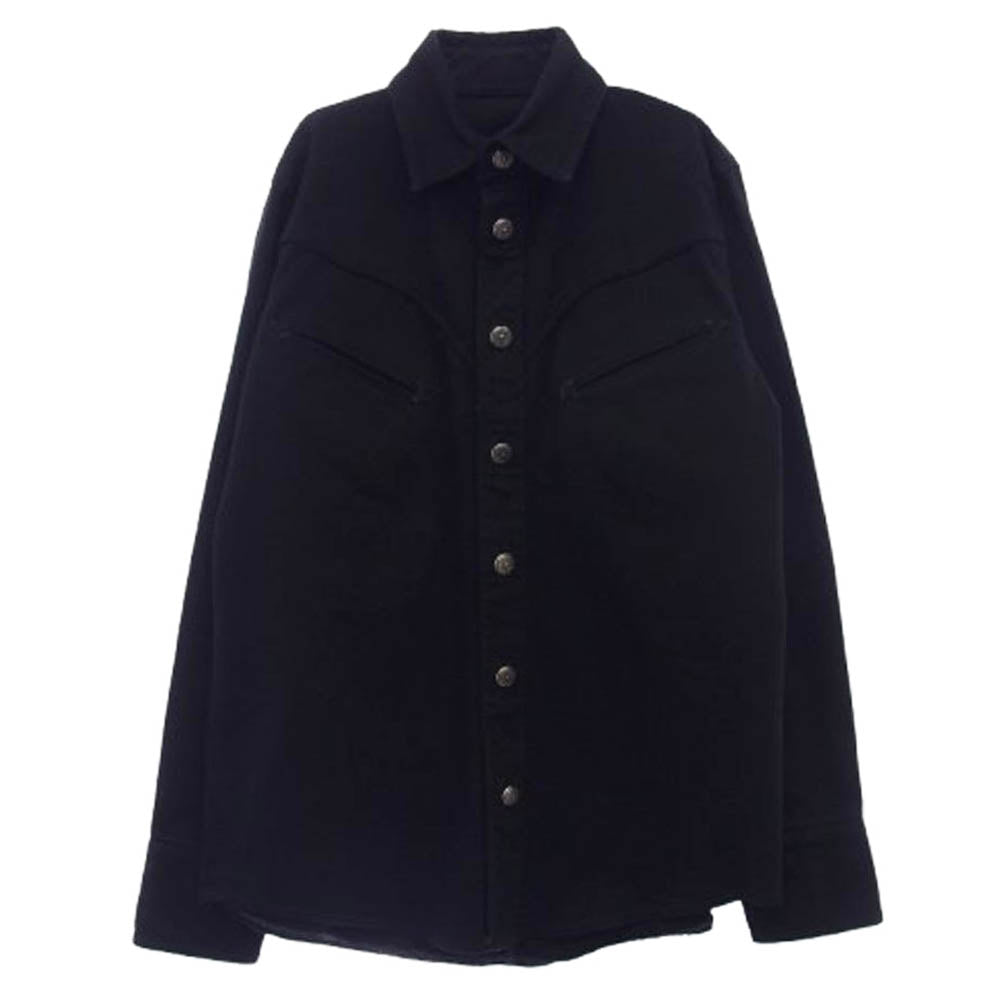 CHROME HEARTS クロムハーツ（原本無） DENIM SHIRT バックフレアニー ホースシューボタン デニム シャツ ジャケット ブラック系【中古】