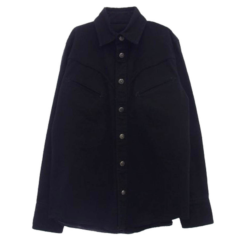 CHROME HEARTS クロムハーツ（原本無） DENIM SHIRT バックフレアニー ホースシューボタン デニム シャツ ジャケット ブラック系【中古】