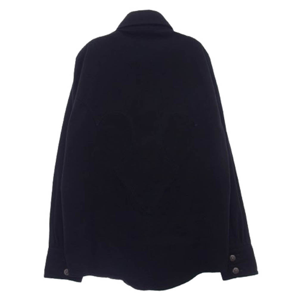 CHROME HEARTS クロムハーツ（原本無） DENIM SHIRT バックフレアニー ホースシューボタン デニム シャツ ジャケット ブラック系【中古】