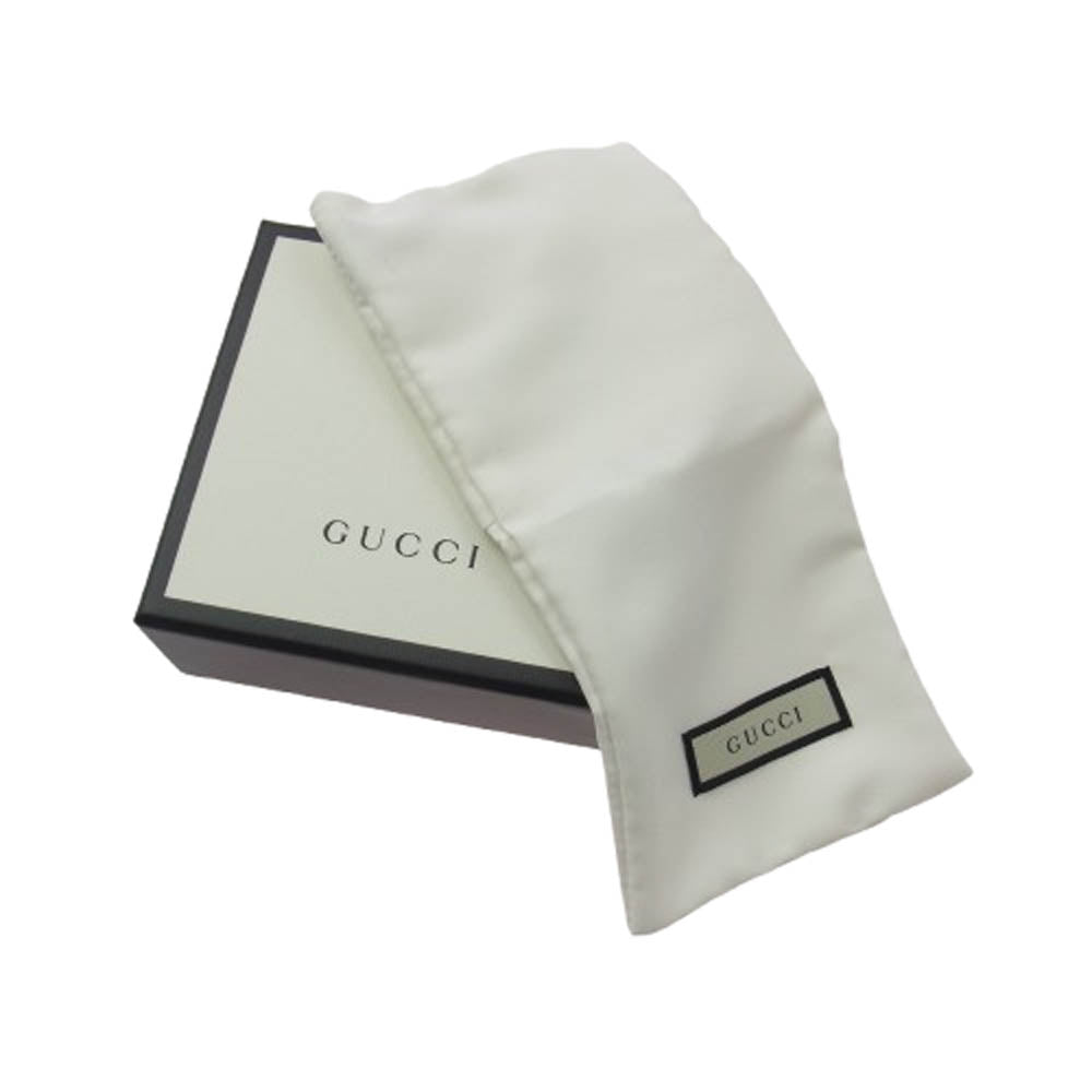 GUCCI グッチ ロゴ刻印 スクエア プレート ネックレス シルバー系 ゴールド系【中古】