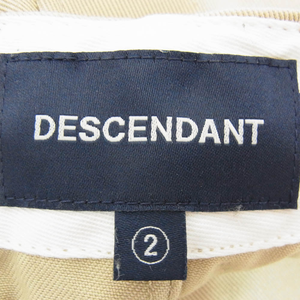 DESCENDANT ディセンダント 251CPDS-PTM01 DC-6 ORGANIC COTTON TWILL TROUSERS トラウザーズ チノ パンツ ベージュ系 2【中古】