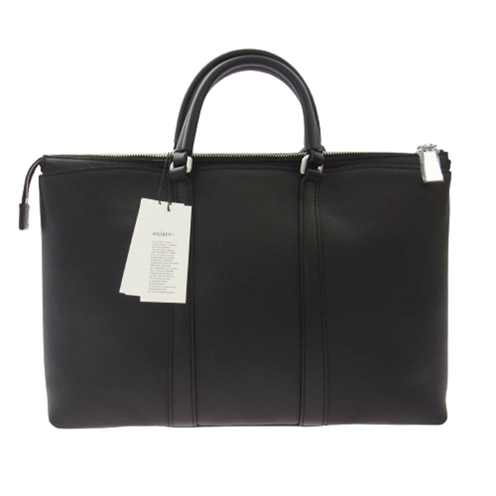 aniary アニアリ 07-01005 Shrink Leather レザー ブリーフケース ビジネスバッグ ブラック系【新古品】【未使用】【中古】