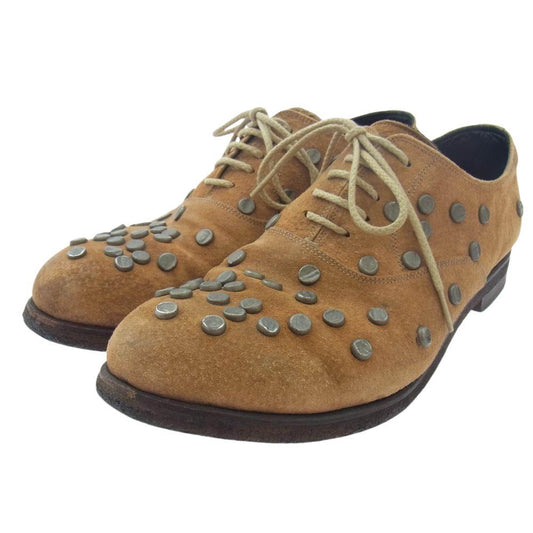 MIHARA YASUHIRO ミハラヤスヒロ スタッズ スエード 短靴 プレーントゥ シューズ ライトブラウン系 27cm【中古】