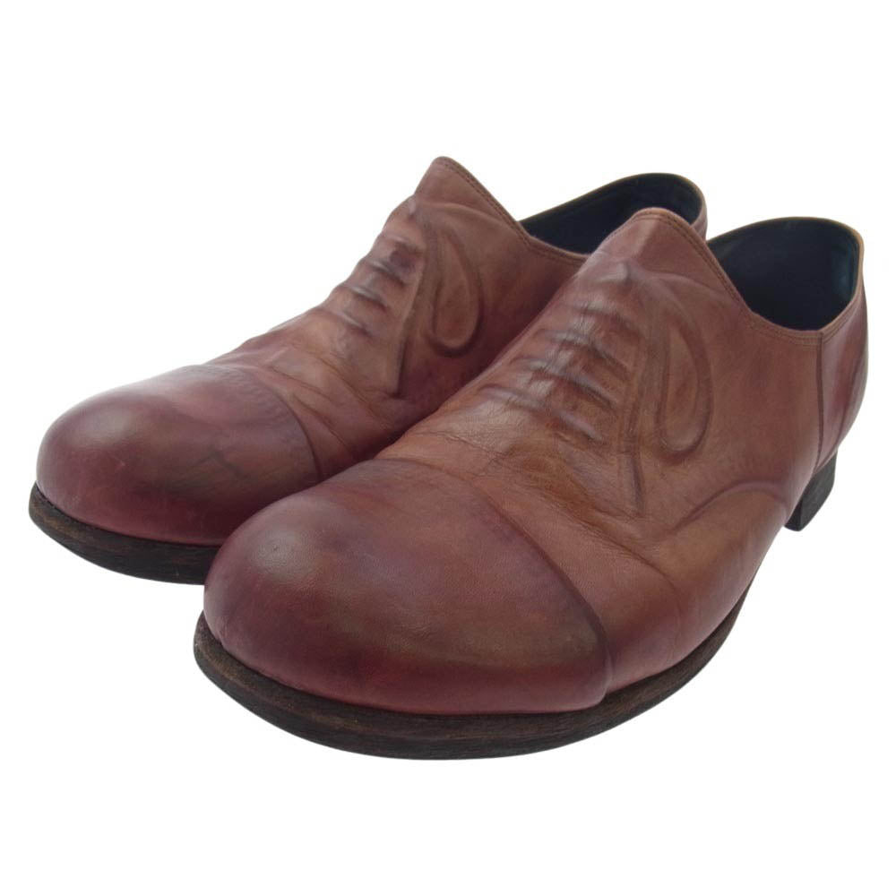 MIHARA YASUHIRO ミハラヤスヒロ 炙り出し ジップ 短靴 レザー スリッポン シューズ ブラウン系 27cm【中古】