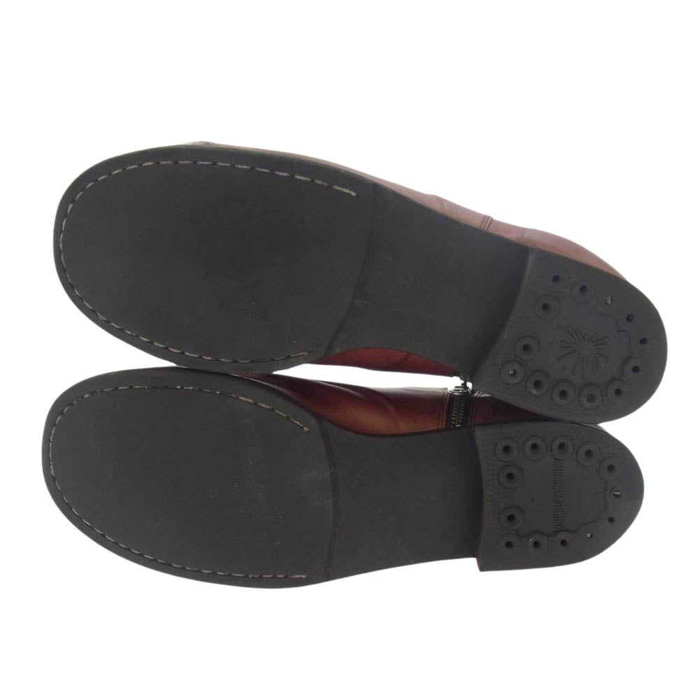 MIHARA YASUHIRO ミハラヤスヒロ 炙り出し ジップ 短靴 レザー スリッポン シューズ ブラウン系 27cm【中古】