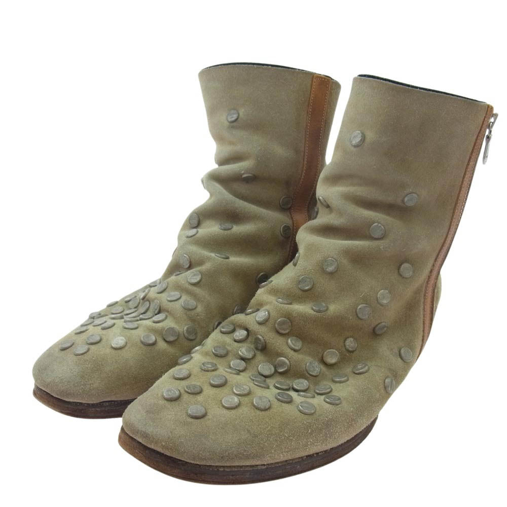 MIHARA YASUHIRO ミハラヤスヒロ スタッズレザーブーツ カーキスエード系 ブラウン系 カーキ系 27cm【中古】