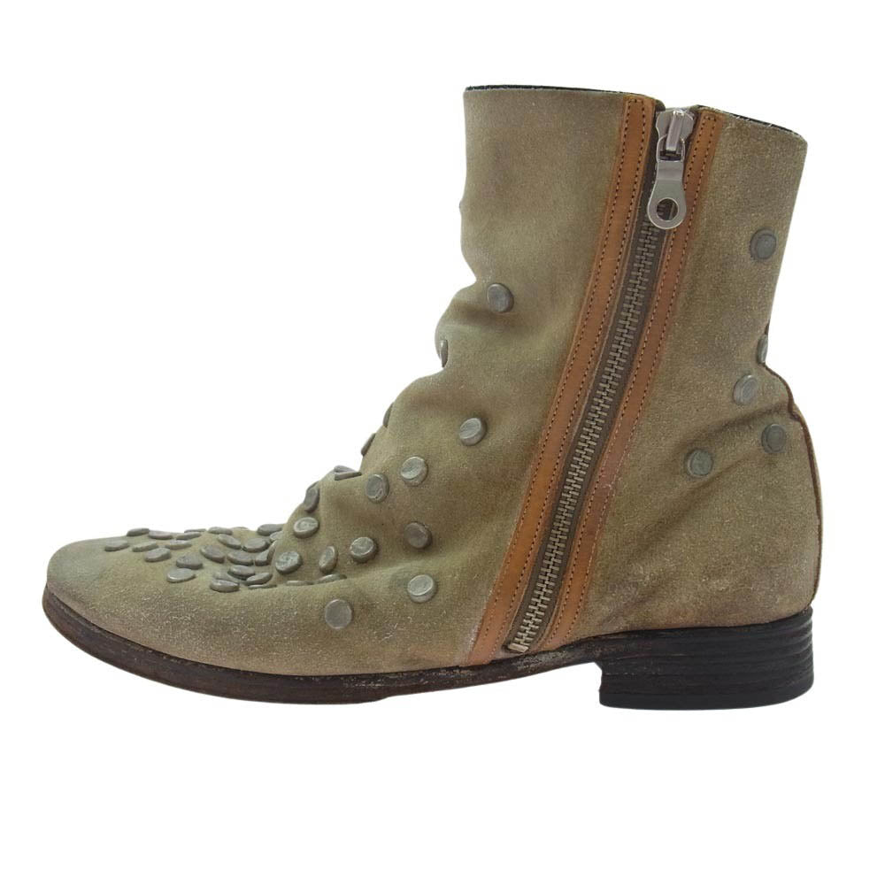 MIHARA YASUHIRO ミハラヤスヒロ スタッズレザーブーツ カーキスエード系 ブラウン系 カーキ系 27cm【中古】