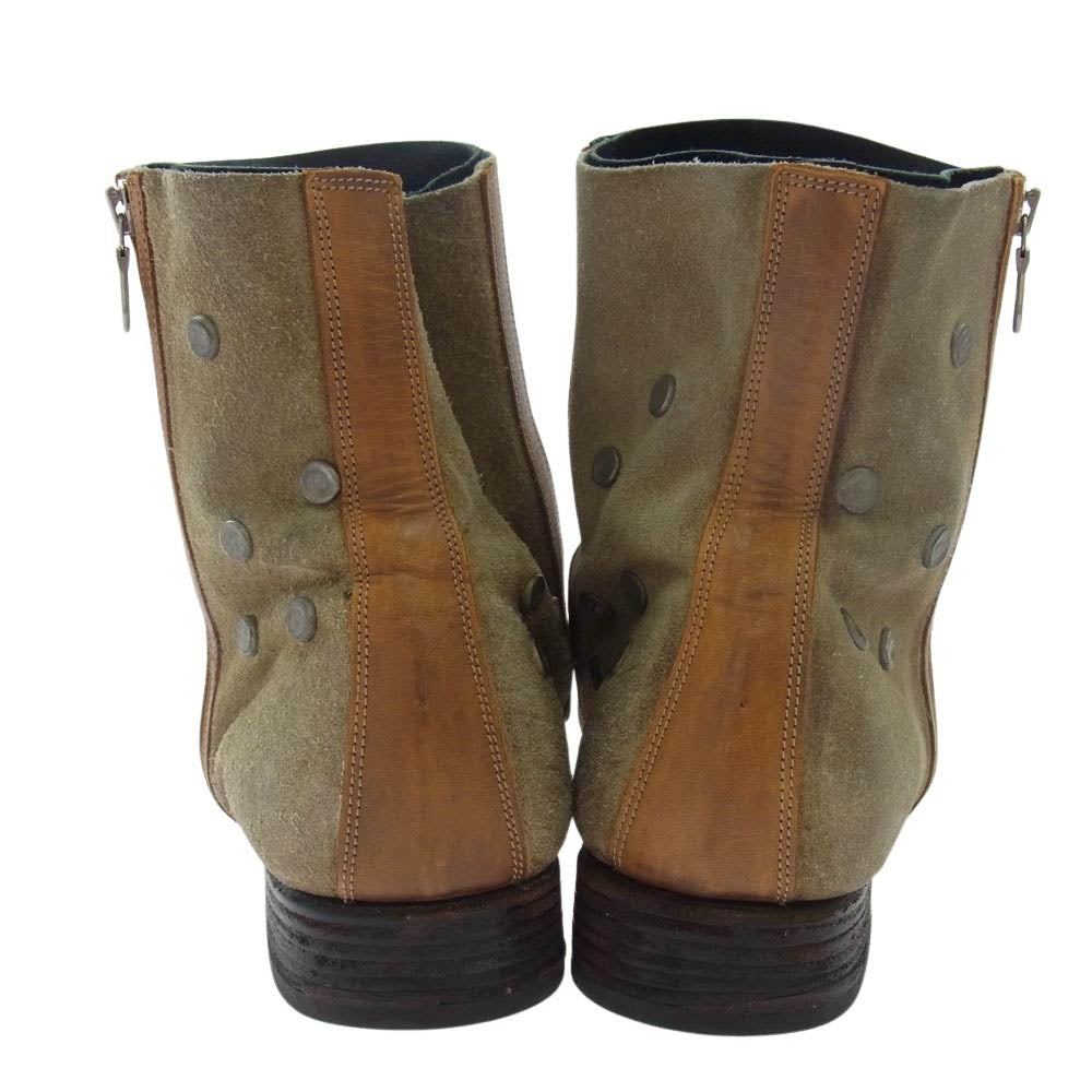 MIHARA YASUHIRO ミハラヤスヒロ スタッズレザーブーツ カーキスエード系 ブラウン系 カーキ系 27cm【中古】