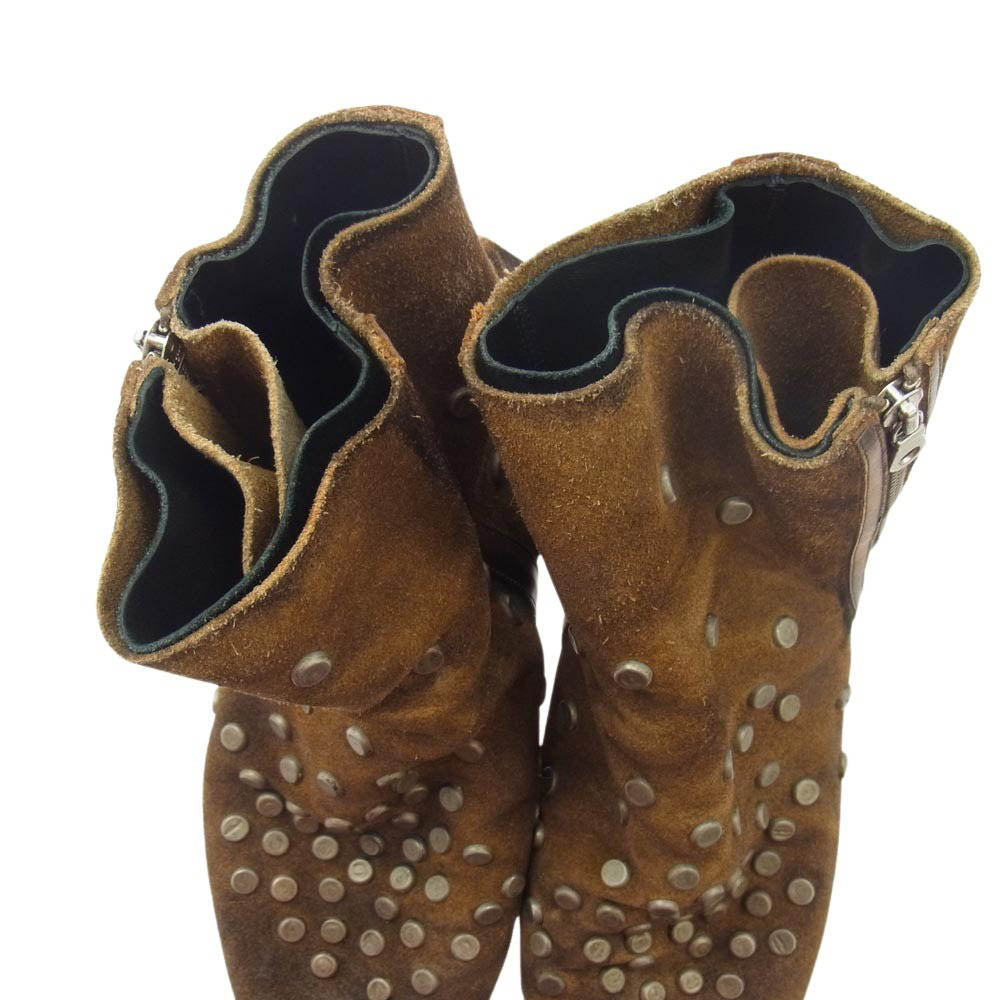 MIHARA YASUHIRO ミハラヤスヒロ スタッズレザーブーツ ブラウンスエード系 ブラウン系 27cm【中古】