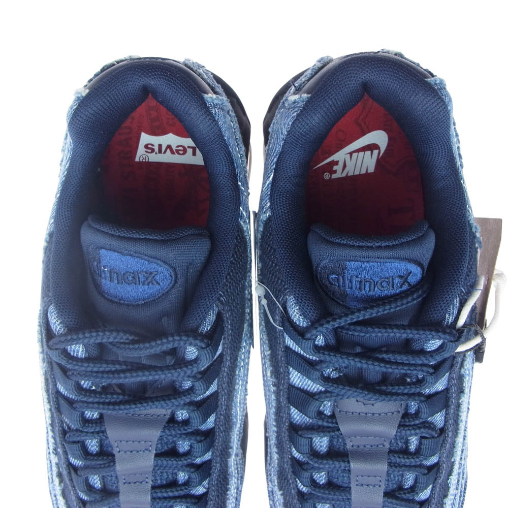 NIKE ナイキ HM4743-400 × Levi’s リーバイス AIR MAX 95 Denim Blue【フェイクバスターズ鑑定済】エアマックス95 デニムブルー ローカット スニーカー インディゴブルー系 27cm【新古品】【未使用】【中古】