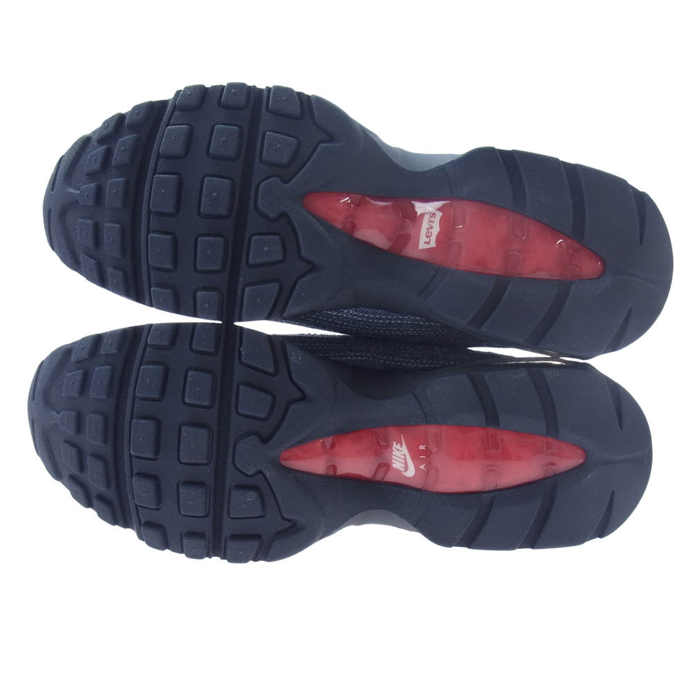 NIKE ナイキ HM4743-400 × Levi’s リーバイス AIR MAX 95 Denim Blue【フェイクバスターズ鑑定済】エアマックス95 デニムブルー ローカット スニーカー インディゴブルー系 27cm【新古品】【未使用】【中古】