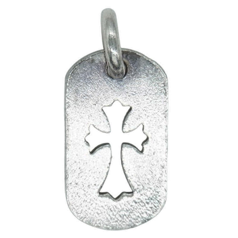 CHROME HEARTS クロムハーツ（原本有） D TAG SML CO CRS カットアウト クロス スモール ドッグタグ ネックレス ペンダントトップ シルバー系【中古】