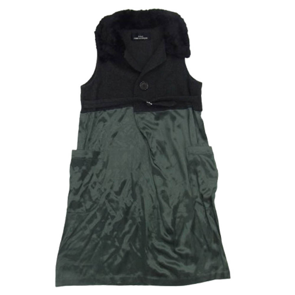 tricot COMME des GARCONS トリココムデギャルソン TA-080030 80s ヴィンテージ ファー コート ドッキング ワンピース ブラック系【中古】