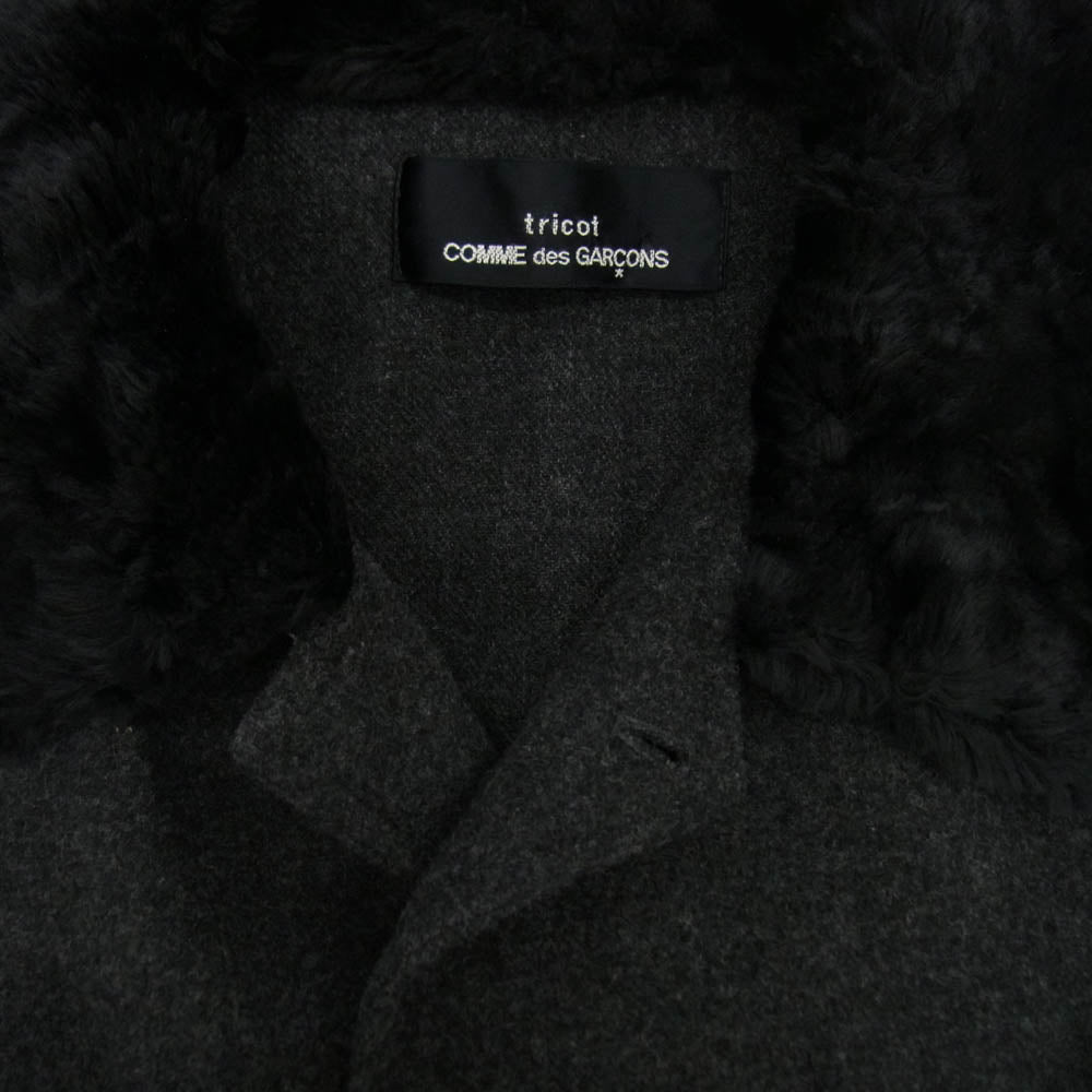tricot COMME des GARCONS トリココムデギャルソン TA-080030 80s ヴィンテージ ファー コート ドッキング ワンピース ブラック系【中古】