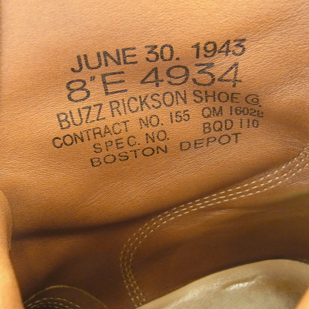 Buzz Rickson's バズリクソンズ 4934 スエード サービス シューズ ワーク ブーツ ブラウン系 8E【中古】