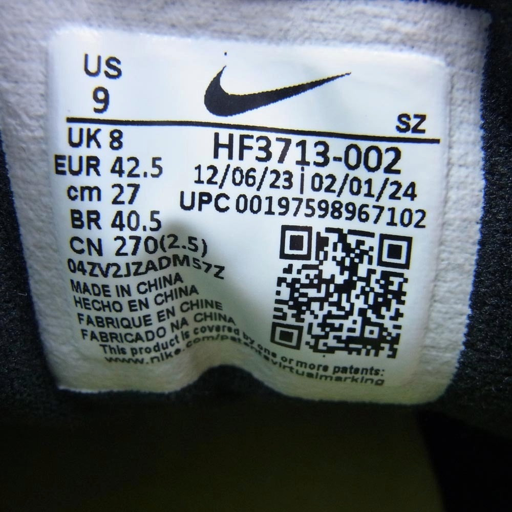 NIKE ナイキ HF3713-002 HUF Air Max 1 Anthracite and Medium Grey ハフ エアマックス 1 アンスラサイト アンド ミディアムグレー グレー系 27cm【中古】