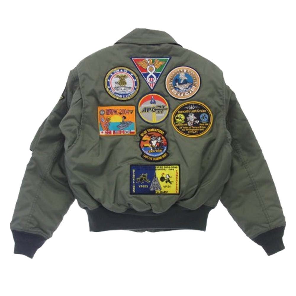 HOUSTON ヒューストン CWU-45/P TOMCATTERS ワッペン パッチ フライト ジャケット カーキ系 S【中古】