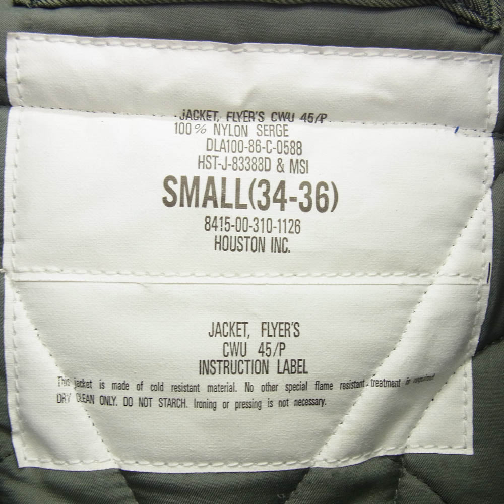 HOUSTON製CWU 45⁄P オリーブグリーン SMALL 34-36 ヒューストン