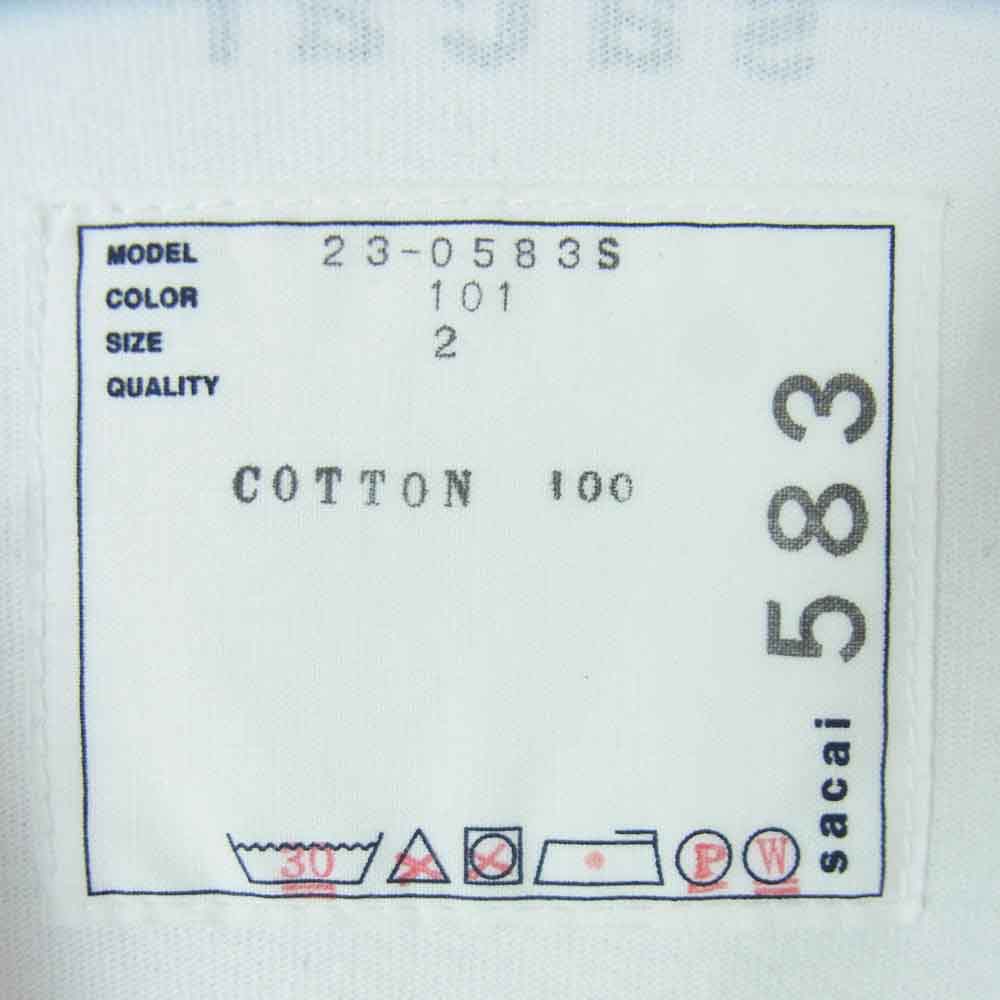 Sacai サカイ 23AW 23-0583S INTERSTELLAR インターステラー プリント 半袖 Tシャツ カットソー 中国製 ホワイト系 2【中古】
