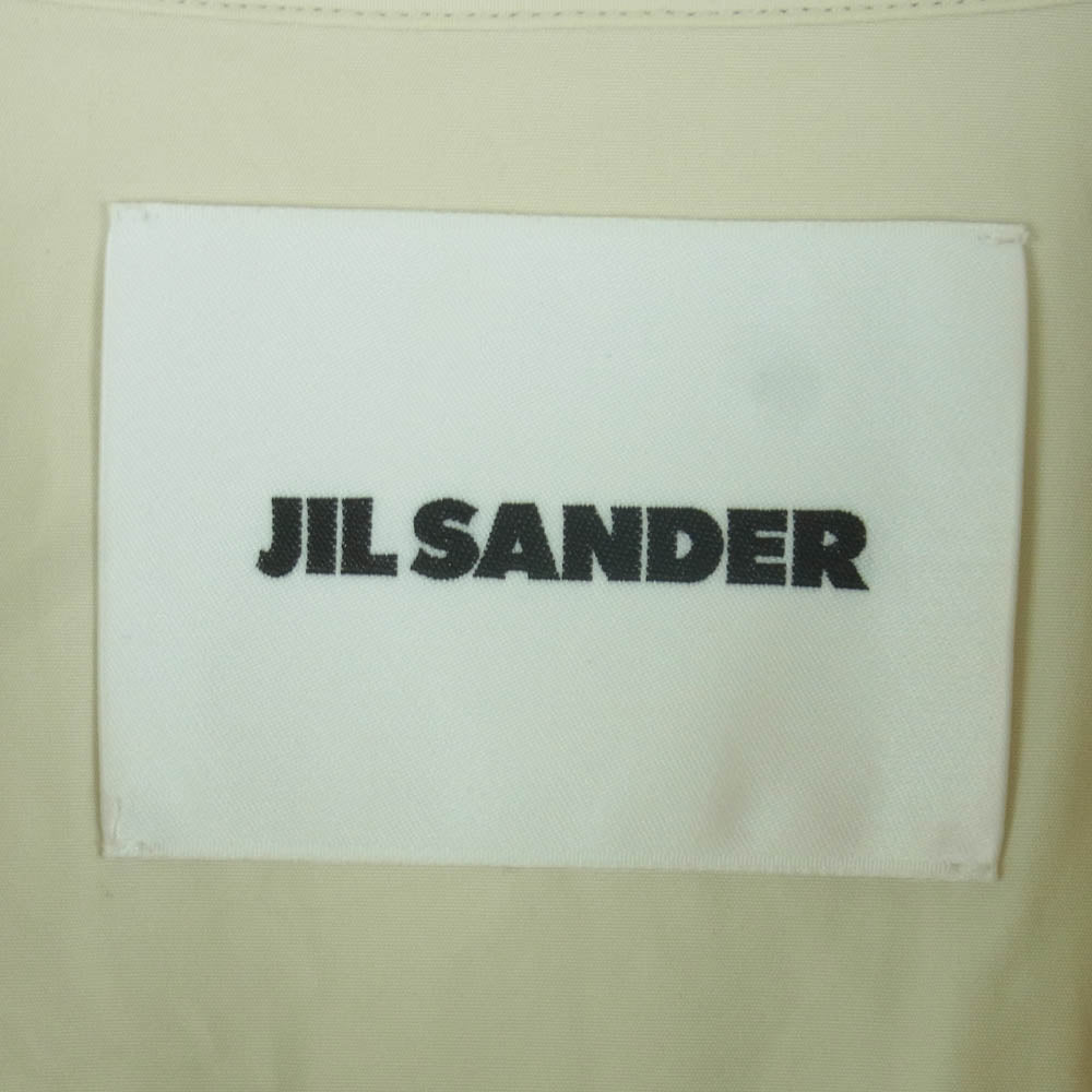 JIL SANDER ジルサンダー 20SS JSWQ605005 シルク切替 コットン スキッパー Vネック プルオーバー 半袖 シャツ マルチカラー系 ベージュ系 34【中古】