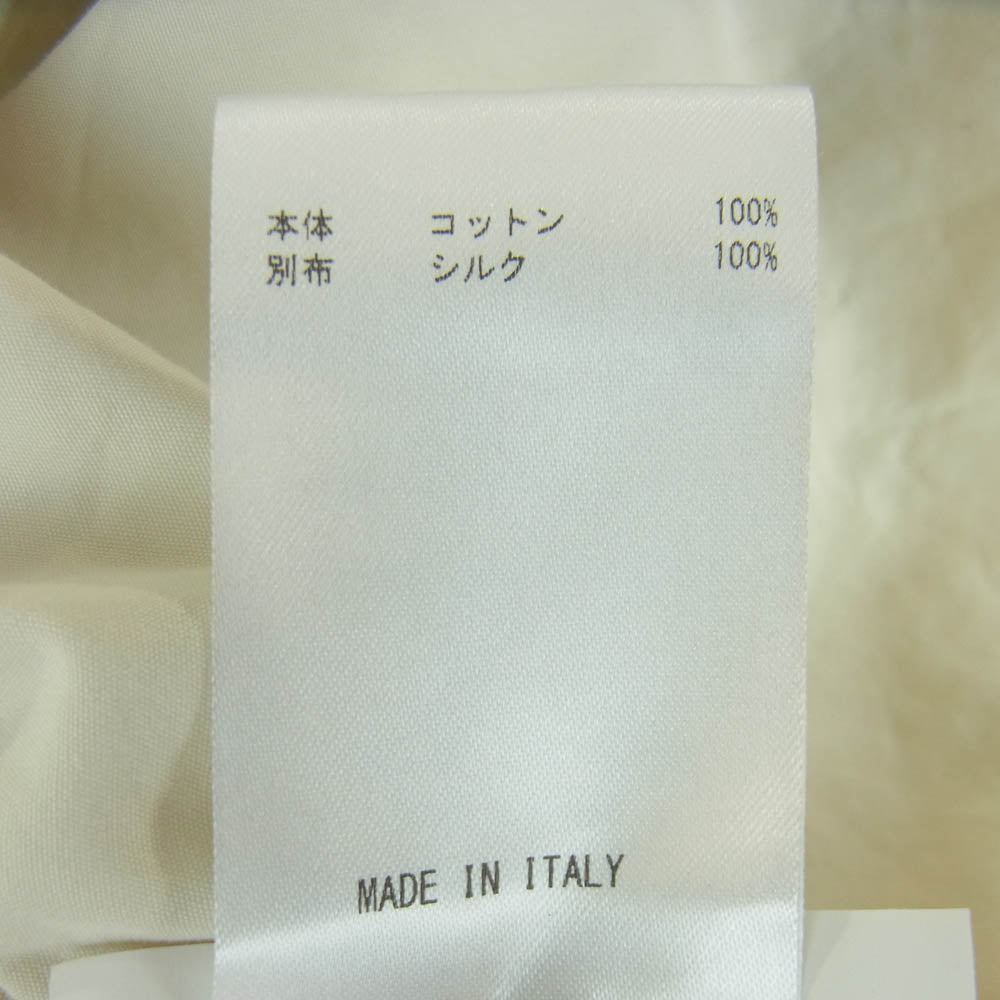 JIL SANDER ジルサンダー 20SS JSWQ605005 シルク切替 コットン スキッパー Vネック プルオーバー 半袖 シャツ マルチカラー系 ベージュ系 34【中古】