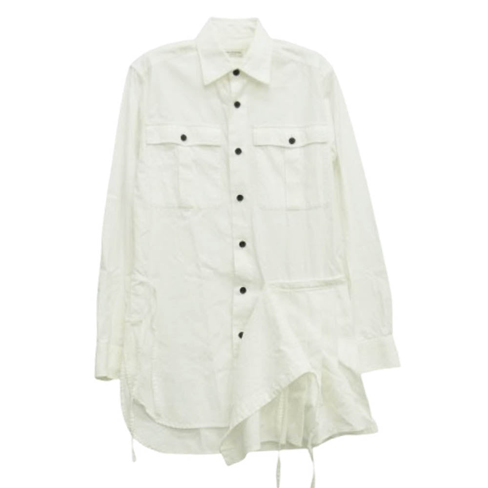 DRIES VAN NOTEN ドリスヴァンノッテン ビッグポケット 長袖 シャツ ホワイト系 44【中古】