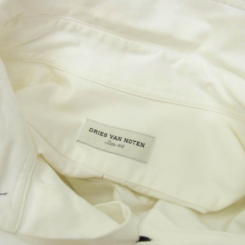 DRIES VAN NOTEN ドリスヴァンノッテン ビッグポケット 長袖 シャツ ホワイト系 44【中古】