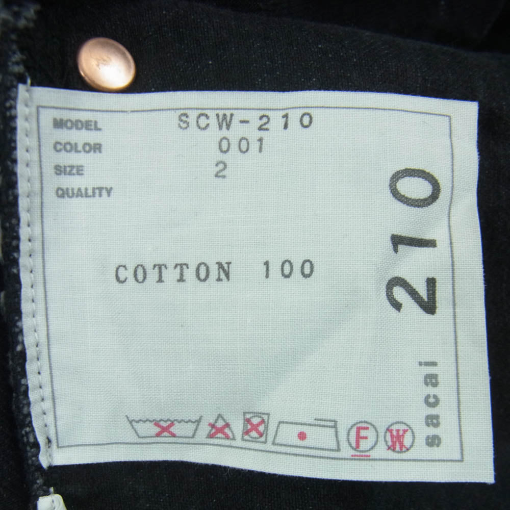 Sacai サカイ 24AW SCW-210 Wide Denim Pants ワイド デニム パンツ コットン 日本製 ダークグレー系 001 2【中古】