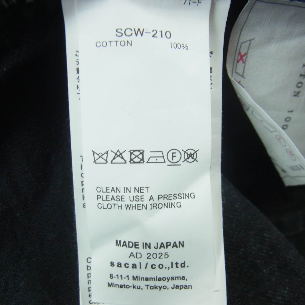 Sacai サカイ 24AW SCW-210 Wide Denim Pants ワイド デニム パンツ コットン 日本製 ダークグレー系 001 2【中古】