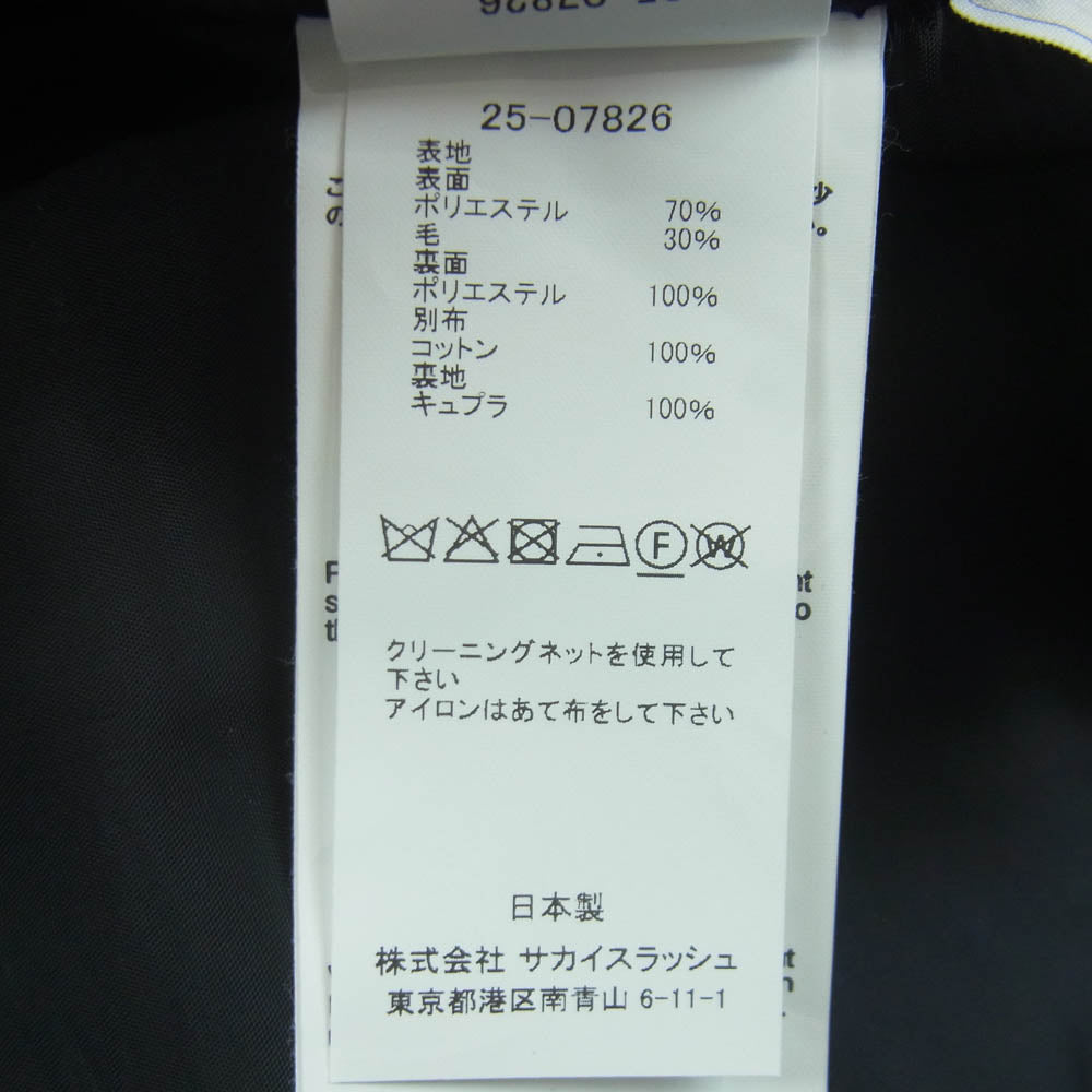 Sacai サカイ 25SS 25-07826 Suiting Denim Pants BLACK INDIGO ドッキング デニム パンツ ブラック系 インディゴブルー系 2【美品】【中古】