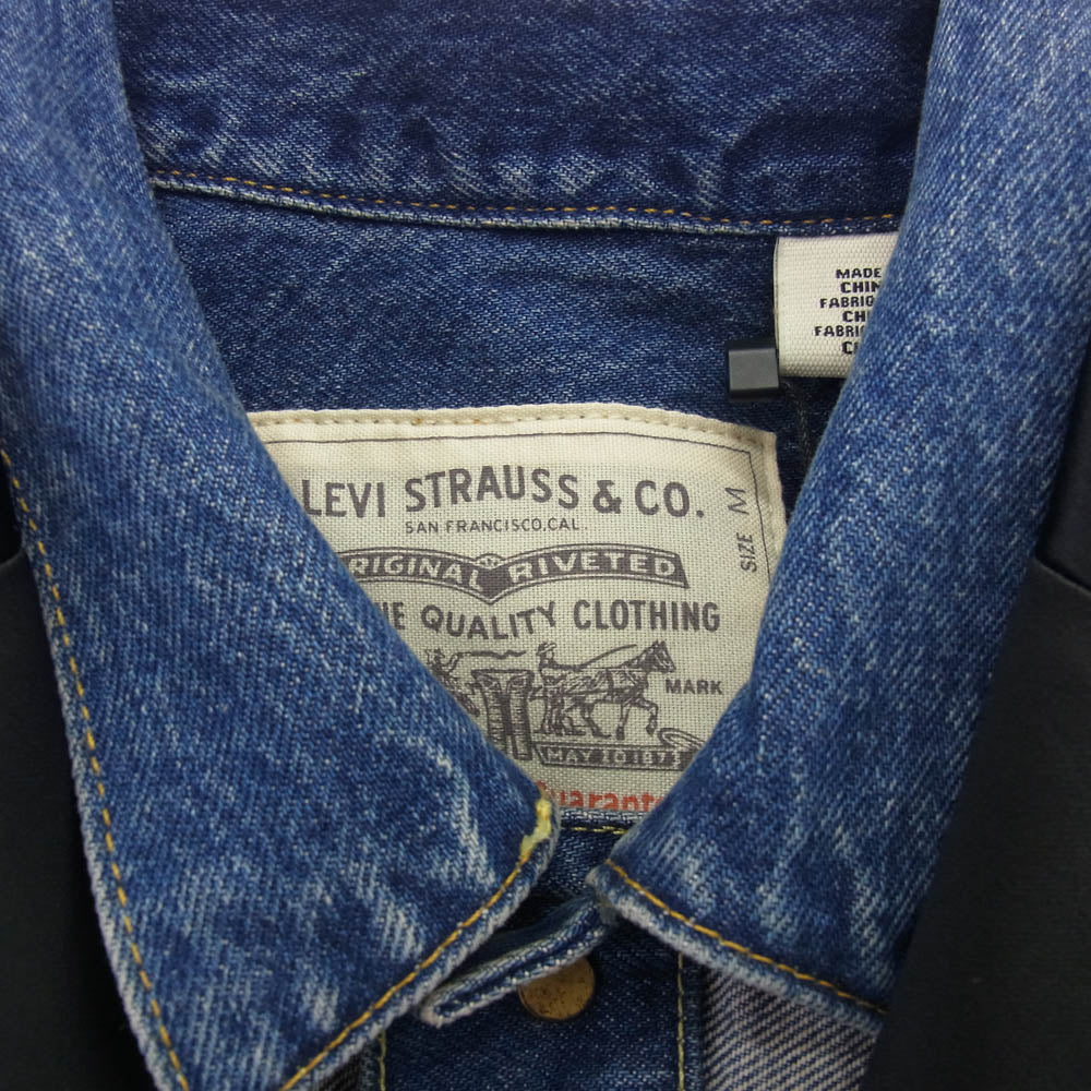 Sacai サカイ 25SS 25-07780 × Levi's リーバイス Denim Matelasse Twill JK マテラッセツイル ドッキング デニム ジャケット リバーシブル ブラック系 インディゴブルー系 L 3【美品】【中古】