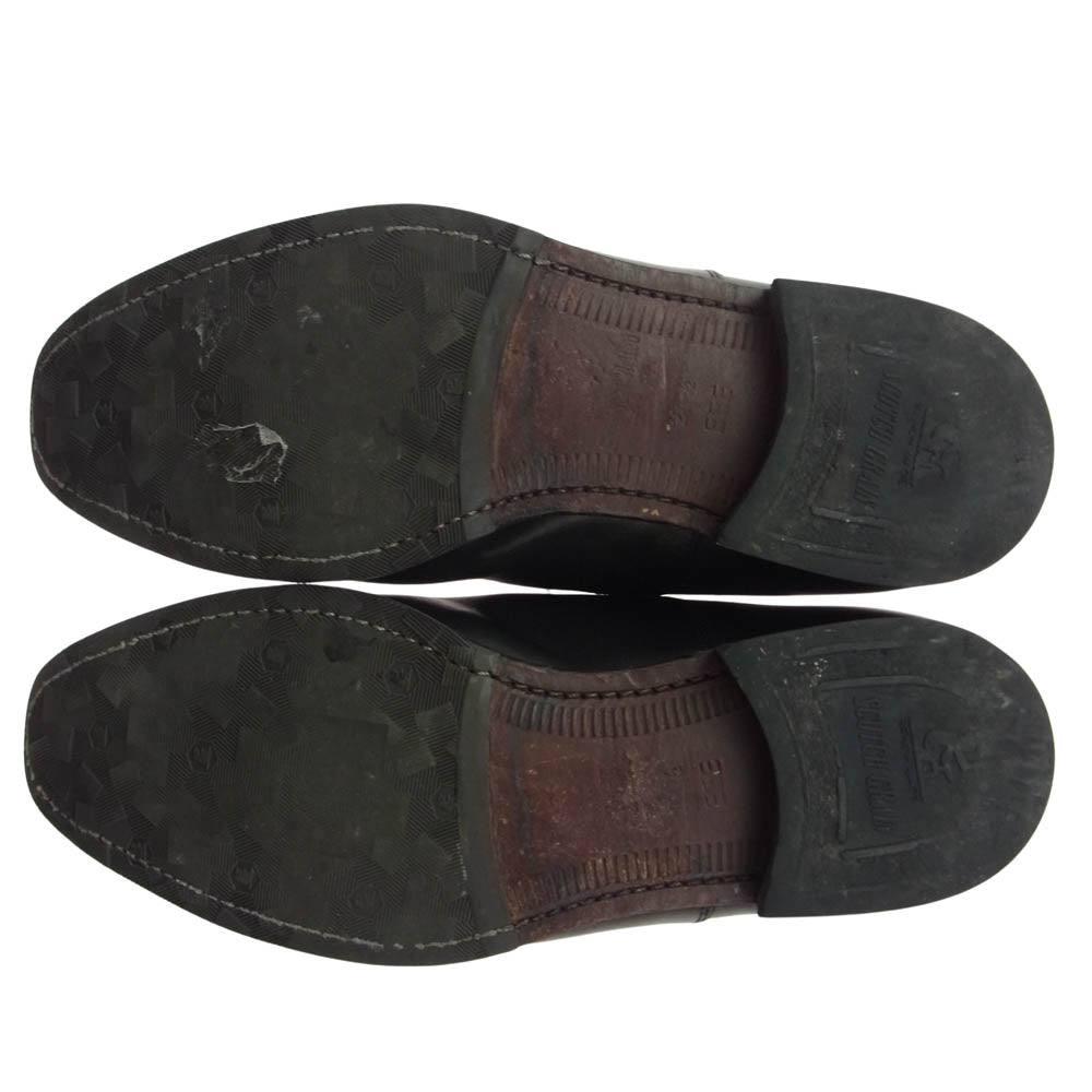 SCOTCH GRAIN スコッチグレイン F-0045 45周年記念 45th anniversary 内羽根 パンチドキャップ レザーシューズ ブラック系 24.5【中古】